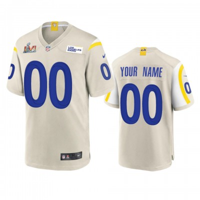 Los Angeles Rams Custom Super Bowl LVI Patch Nike Game NFL Jersey - Bone